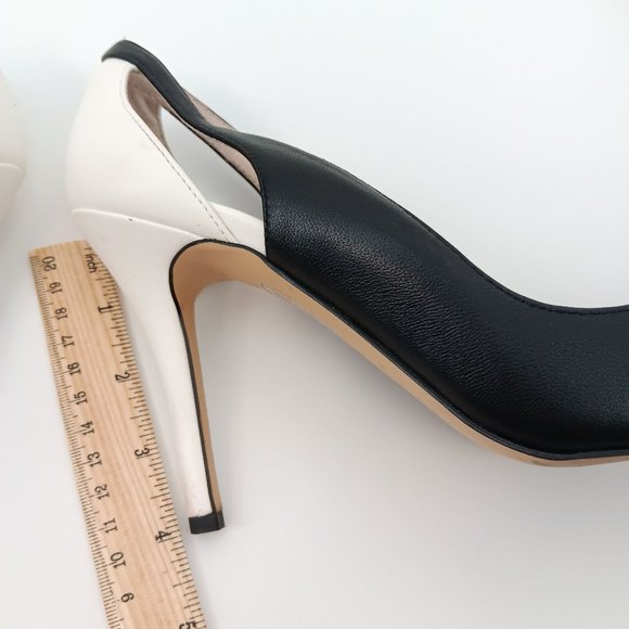 WHITE HOUSE BLACK MARKET WOMENS BLACK/WHITE PUMPS SIZE 9.5M - Picture 3 of 16